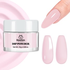 Beetles Pink Dip Powder 1Pcs, Pink Poem Dip Powder Nail Starter Nude Pink Dipping Powder DIY Suitable for Beginners and Professional Nail Salons