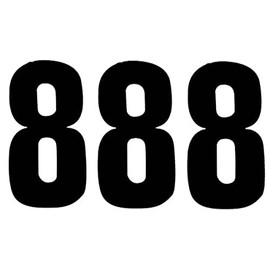 Merriway BH04032 (4 Pcs) Black Vinyl Stick-On Wheelie Bin Post Box Crate Dust Bin Numbers 75mm (3 inch) Number 8 - Pack of 4 Pieces