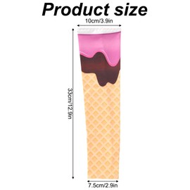 BOXOB 6 Pairs Colorful Ice Cream Cone Arm Sleeves, UV Sun Protection Cooling Compression Sleeves for Youth Kids Men & Women Sports Gear Stuff Accessories for Baseball Basketball Football