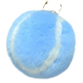 JINGGWW Cute Fluffy Tennis Keychain Plush Pendant Ball Key Rings Soft Pompom Keychain for backpack Handbag Purse Charms (A-Blue)