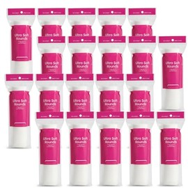 2000 PCS Ultra Soft Cotton Rounds, Stitched, Double-Layered, Hypoallergenic, Lint-Free, 20 Pack with 100 Count Each, Premium Facial Cleansing Pads for Face, Eye Makeup Removal