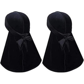 Fabz Beauty Silky Durag Velvet Black, Luxury Velvet Durags for Men and Women, Headwraps, Bandana Perfect for Dreadlocks, 360 Waves, Curls (Velvet, 2)