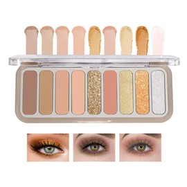 9 Colors Eyeshadow Palette Matte Nude Eye Makeup Palette Ultra-Blendable Long Lasting High Pigmented,Waterproof,Nudes Neutral Smooth Eye Shadow Palette for Women,Natural Charming Looking #01