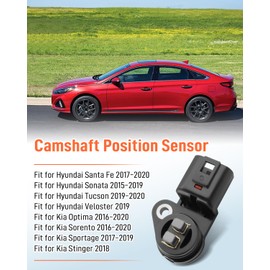 Camshaft Position Sensor 24360-2GGD0 24360-2GGD0, Fit for Genesis G70, for Hyundai Santa Fe Sonata Tucson, for Veloster N, Fit for Kia Optima Sorento Sportage Stinger Replace 24360-2GGD0, 24360-2GGA0