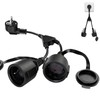 Double Plug for Socket, Waterproof IP44 Double Socket Outdoor, Double