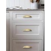 CABDM 2 Pack 4" Drawer Pulls Brushed Brass Cabinet Cup