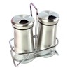 Pepper & Salt Shakers Stainless Steel Cover Glass Bottom Wire