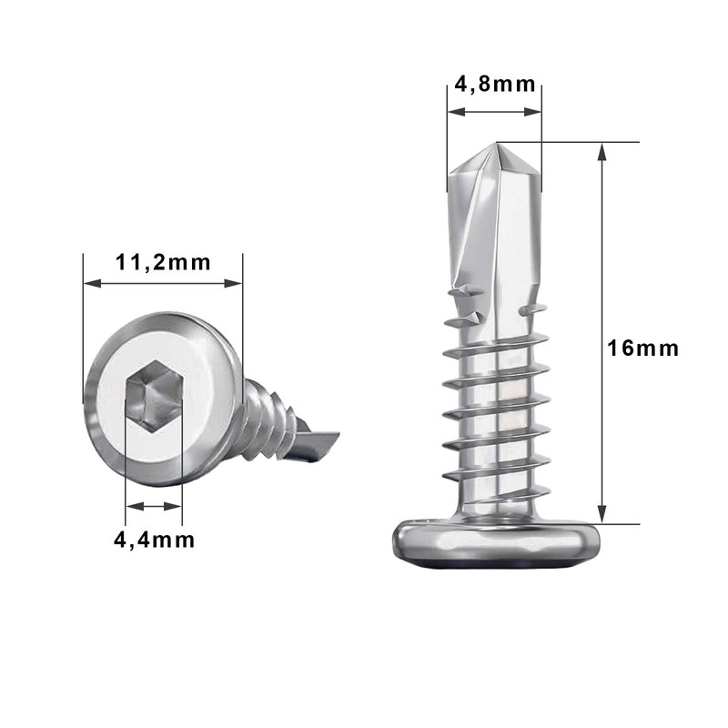 Wavanta 40 Pcs M5.5 x 16mm Self Tapping Screws, 410
