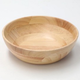 Nitori 8964235 Wooden Bowl, Round Bowl, Rubber, 7.1 inches (18 cm)