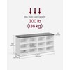 VASAGLE Shoe Bench with Cushion, Storage Bench with Padded Seat,