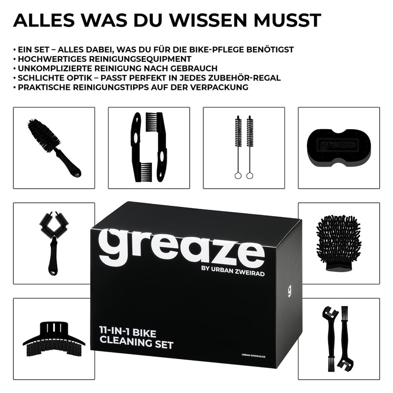 Greaze Bicycle Cleaning Set - Bicycle Care Set - Chain