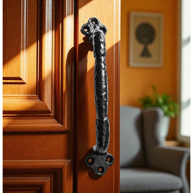 Cast Iron Door Pull Handle, Suitable for Doors, Cabinets, Antique