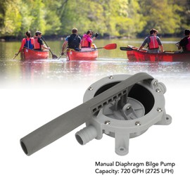 Bomba Manual de Diafragma, 720 GPH Bomba de Achique Manual Autocebante Bomba de Transferencia de Agua de 10 pies de Alcance de Succión para Barcos Yates Kayaks Lanchas Rápidas