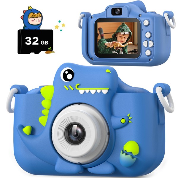Upgrade Dinosaur Kids Camera, Christmas Birthday Gifts for Girls Boys