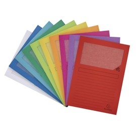 Exacompta - Ref 50000E - Forever Collection - Window Folders - 220 x 310mm in Size, Suitable for A4 Documents, 120gsm Recycled Board - Assorted Colours (Pack of 25)