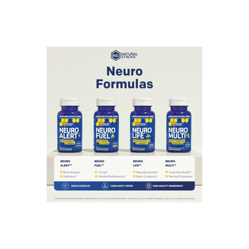 Natural Stacks Neurofuel Suplemento Nootrópico Apoyo Cerebral Extracto Hoja Alcachofa