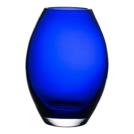 Barski Glass - Handmade - 8" H - (8 inches High) - Barrel Vase - Cobalt Blue - Made in Europe