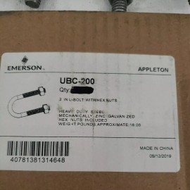 Appleton UBC-200 Heavy Duty U-Bolt With Hex Nut-LOT OF 20