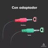 Importeek Adaptador Audio Estereo Microfono Audifonos Auxiliar 3.5mm