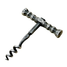 Wine Bottle Opener Hand Forged Corkscrew Wine Bottle Opener with Modern Handle Wrought Iron Handmade Metal Corkscrew Bottle Opener Metal Heavy Duty Medieval Style Corkscrew Wine Opener BY LIVING IDEAS