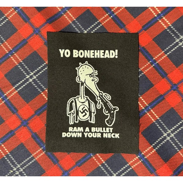 Unbranded Yo Bonehead! Ram A Bullet DIY Patch- Anti Racist