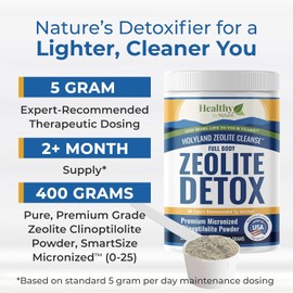 HolyLand Zeolite Cleanse - Zeolite Detox Powder (400 Gram Value Size) - Clinoptilolite Natural, Activated - Supports Energy, Mental Focus, pH Balance, Immune Defense, Optimal Gut Health