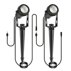IRISECO 2 Pack Extendable Outdoor Landscape Lights, 12V Low Voltage Landscape Lighting IP65 Waterproof Plug-in Outdoor Spotlights for Yard House Pathway Tree Pools (2700K Warm White, NO Plug)