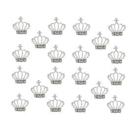 Vaguelly 30pcs Rhinestone Nail Decorations Shiny Crown Nail Charms for DIY Manicure Supplies and Professionals