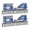 5.4 Nitrous Injected 5" Blue and Chrome Emblems Pair for