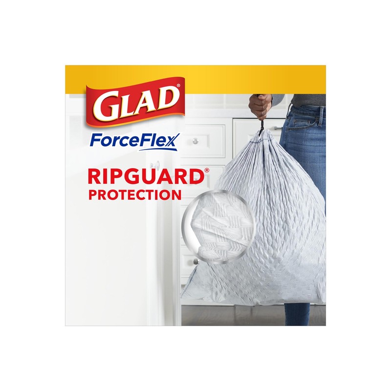 Glad 13 Gallon Tall Kitchen Drawstring Trash Bags, 120 Count