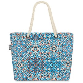VOID Azteken Muster Geometrisch Strandtasche Shopper 58x38x16cm 23L XXL Einkaufstasche Tasche Reisetasche Beach Bag