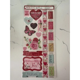 BoBunny47 Cardstock Collant Pour Cartes Count The Way Stickers 47PC Scrapbooking