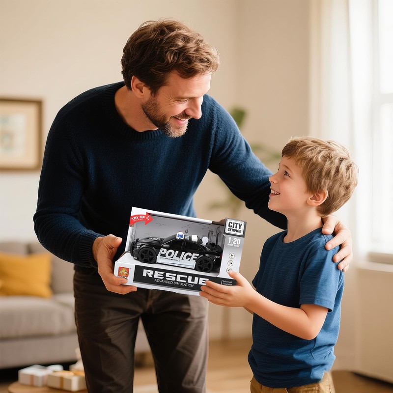 victob Police Car Toy with Lights and Siren Sounds for