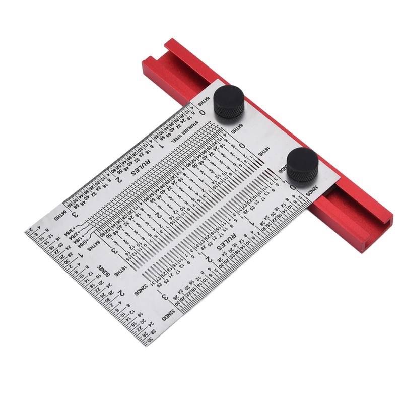 T Rule Stainless Steel Silver Scribing Ruler Woodworking Measuring Tool