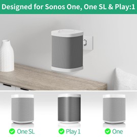 Speaker Wall Mount and Ceiling Mount for Sonos One, One SL, Play 1 Speaker Mount - Swivel & Tilt Adjustable Mounting Brackets for Sonos One, One SL, Play:1 Speaker Mounts, White