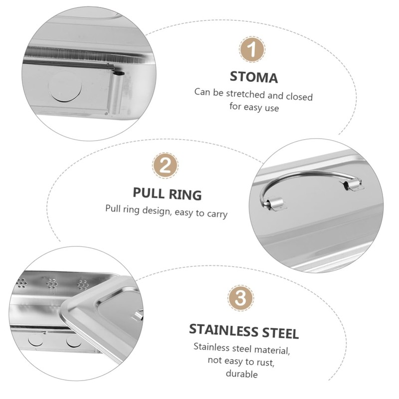 CHILDWEET 1pc Stainless Steel Thermometer Box Soaking Sterilization Tray for