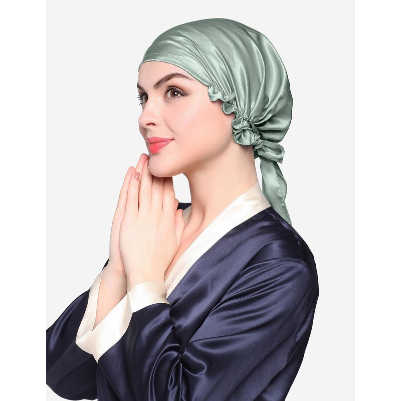 LilySilk Women's 100% Pure Silk Sleep Cap for Hair-Adjustable Real