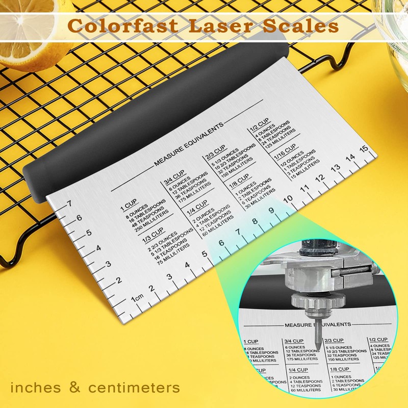 Metal Griddle Scraper Chopper, HaSteeL Stainless Steel Dough Bench Scraper