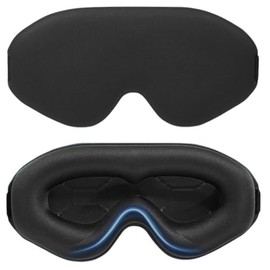 MohLythrix 100% Blackout Sleep Masks for Women & Men, Zero Eye Pressure Sleeping Eye Mask 3D Ultra Soft Comfortable Eye Masks for Sleeping with Adjustable Strap, Blindfold for Sleep/Nap/Travel, Black