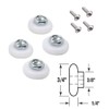 4-Pack Sliding Shower Door and Tub Rollers, 3/4 inch Roller