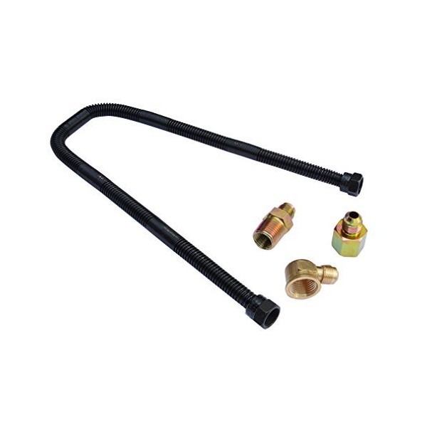 Stanbroil 3/8" X 24" Non-Whistle Flexible Flex Gas Line with Brass Ends for NG or LP Fire Pit and Fireplace