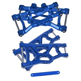 Rcarmumb Upgrades Part for 1/10 Rustler VXL 2wd/Stampede VXL 2wd,4PCS Alloy Aluminum Front Rear Suspension A Arms Hops Ups,Replacement of 3655X 3631,Navy Blue