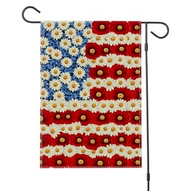 Poppy American Garden Flag 12x18 Inch Double Sided Outdoor Yard Patriotic Decorations for Presidents Memorial 4th of July Independence Labor Veterans and Election Garden Decor Flag