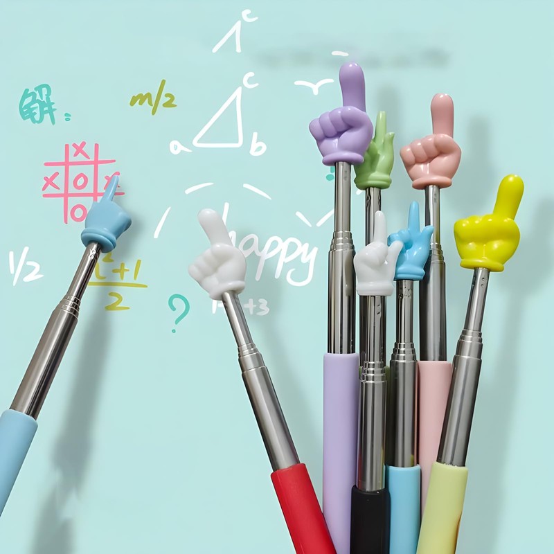 Fkereg Telescopic Finger Pointer Stick, Teacher Pointer Stick for Classroom,