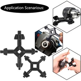Thaekuns 2pcs 4 In 1 Drill Chuck Key Hand Drill Key Drill Chuck Wrench For Tighten Drills Chuck Universal Combination Hand 3/8 1/2 3/4 1 Inch Chuck Key（L+ S）