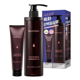 Moremo Hair Shampoo Miracle 2X Gift Set, 1 Bottle, 580ml / 모레모 헤어 샴푸 미라클 2X 증정 기획, 1개, 580ml