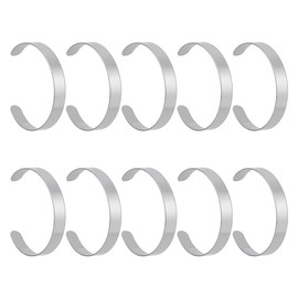 GOMAKERER 10 Pcs 304 Stainless Steel Blank Core Bracelets 0.39 Width, Cuff Bangle Bracelet Blank Plain Bangles Grooved Cuff Bangles Armband Bangles for Women Men Decoration Jewelry Making