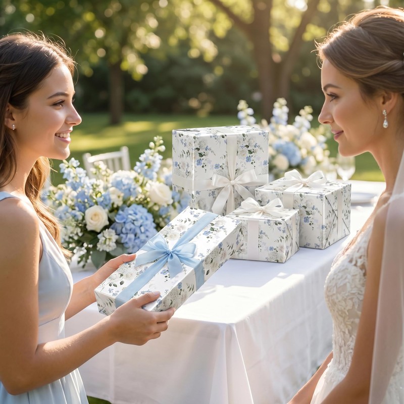 WRAPLULU Floral Wedding Wrapping Paper Roll - 17.5 Inches *