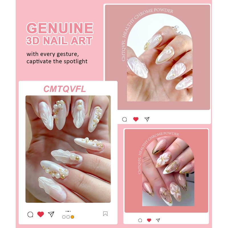 4 in 1 Upgrade 3D Gel Nail Gold Chrome Nail