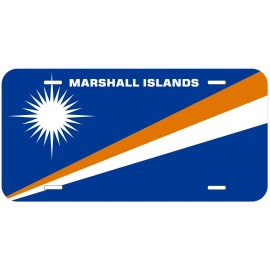 Marshall Islands Flag with Country Name Novelty Car Tag License Plate